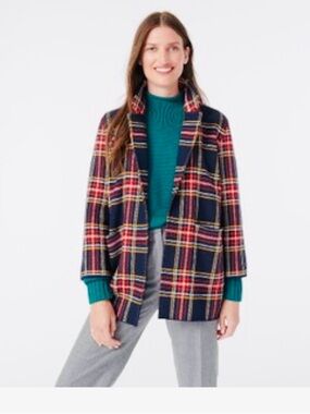 J. Crew Sophie Knit Blazer Stuart Tartan